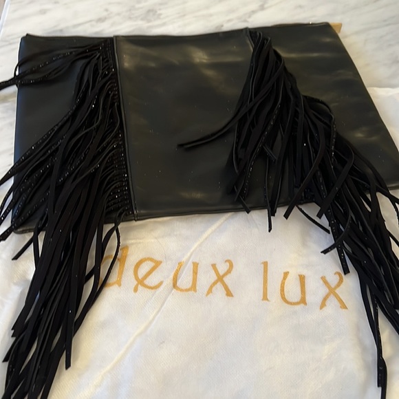 Deux Lux Leather Fringe Large Clutch - Picture 7 of 8